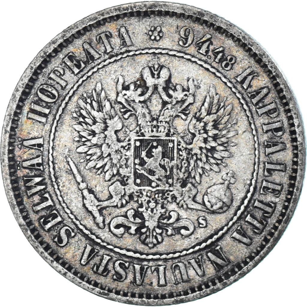 Coin, Finland, Alexander II, Markka, 1874, Helsinki, AU(50-53), Silver, KM:3.2