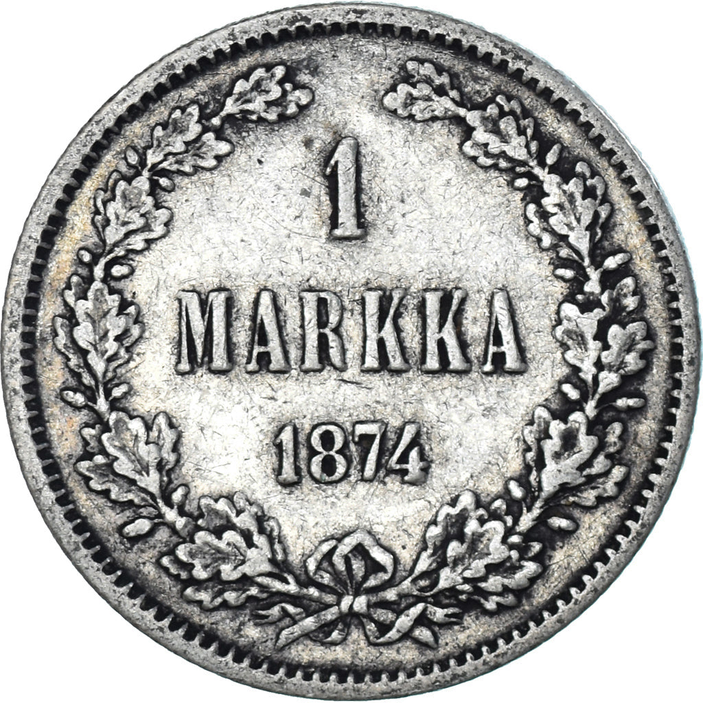 Coin, Finland, Alexander II, Markka, 1874, Helsinki, AU(50-53), Silver, KM:3.2