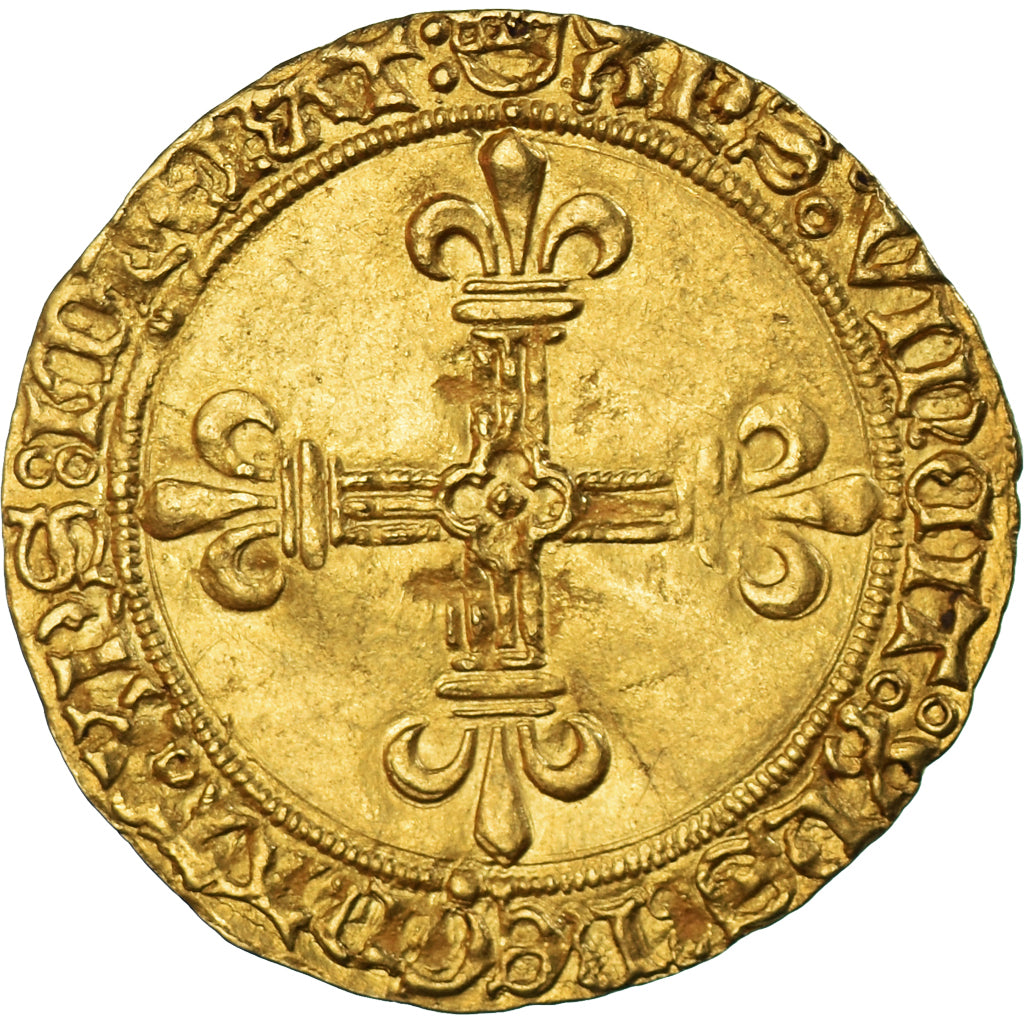 Coin, France, Charles VIII, Écu d'or au soleil, 1483-1494, Rouen, 1st emission