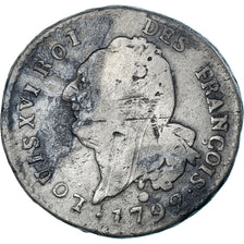 Münze, Frankreich, Louis XVI, 30 sols françois, 1792 / AN 4, Metz, S, Silber