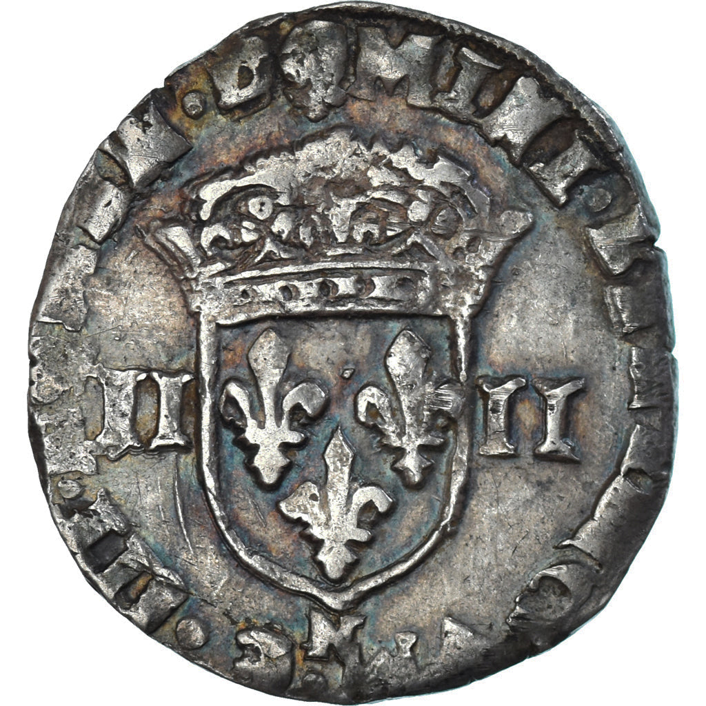 Münze, Frankreich, Henri IV, 1/4 Ecu, 1605, Montpellier, Very rare, S+, Silber