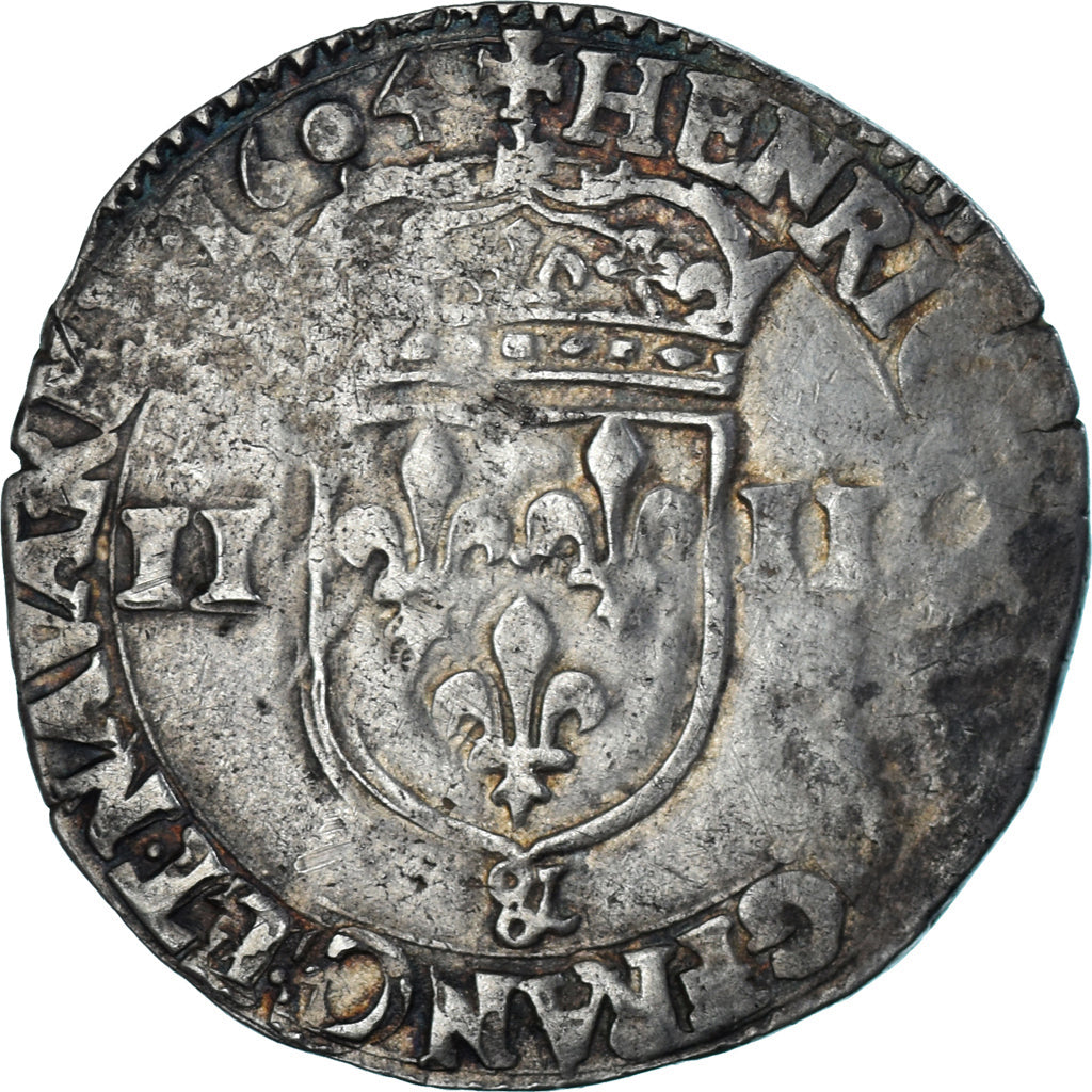 Moneta, Francja, Henri IV, 1/4 Ecu, 1604, Aix-en-Provence, VF(30-35), Srebro