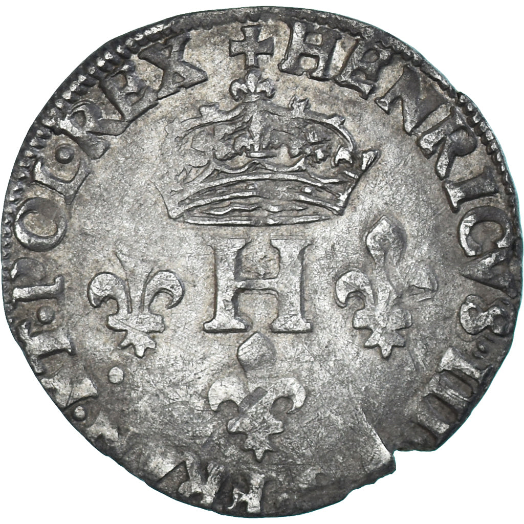 Moneta, Francia, Henri III, Sol Parisis, 1584, Paris, MB+, Biglione, Gadoury:474
