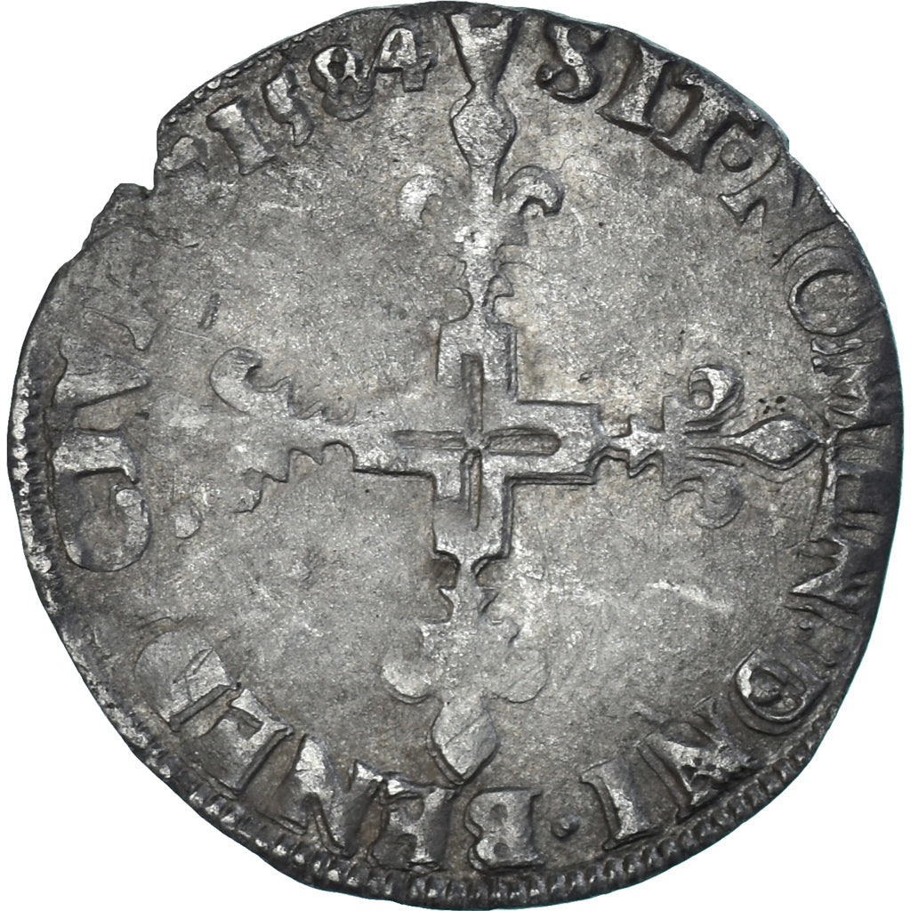Moneta, Francia, Henri III, Sol Parisis, 1584, Paris, MB+, Biglione, Gadoury:474