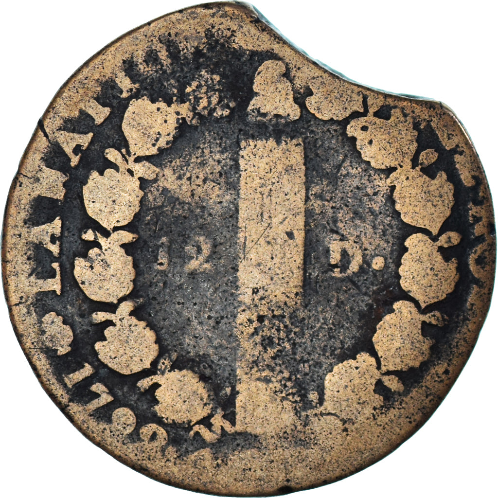 Moneta, Francia, Louis XVI, 12 Deniers, 1792 / AN 4, Uncertain Mint, B+, Rame