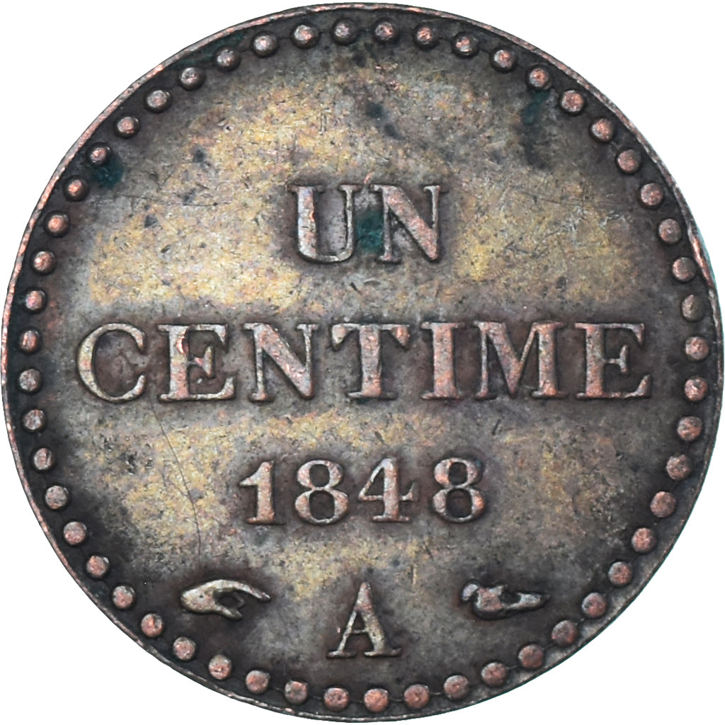 Coin, France, Dupré, 1 Centime, 1848, Paris, EF(40-45), Bronze, Gadoury:84
