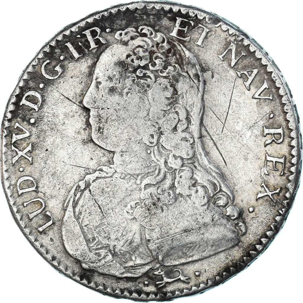 Munten, Frankrijk, Louis XV, 1/2 Ecu aux branches d'olivier, 1738, Bayonne, FR+