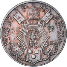 Coin, VATICAN CITY, Pius XI, 10 Centesimi, 1931, Rome, MS(60-62), Copper, KM:2