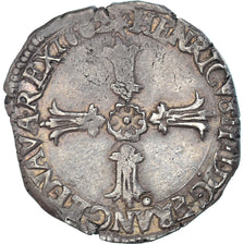 Moeda, França, Henri IV, 1/4 Ecu, 1602, Nantes, VF(30-35), Prata, Gadoury:597