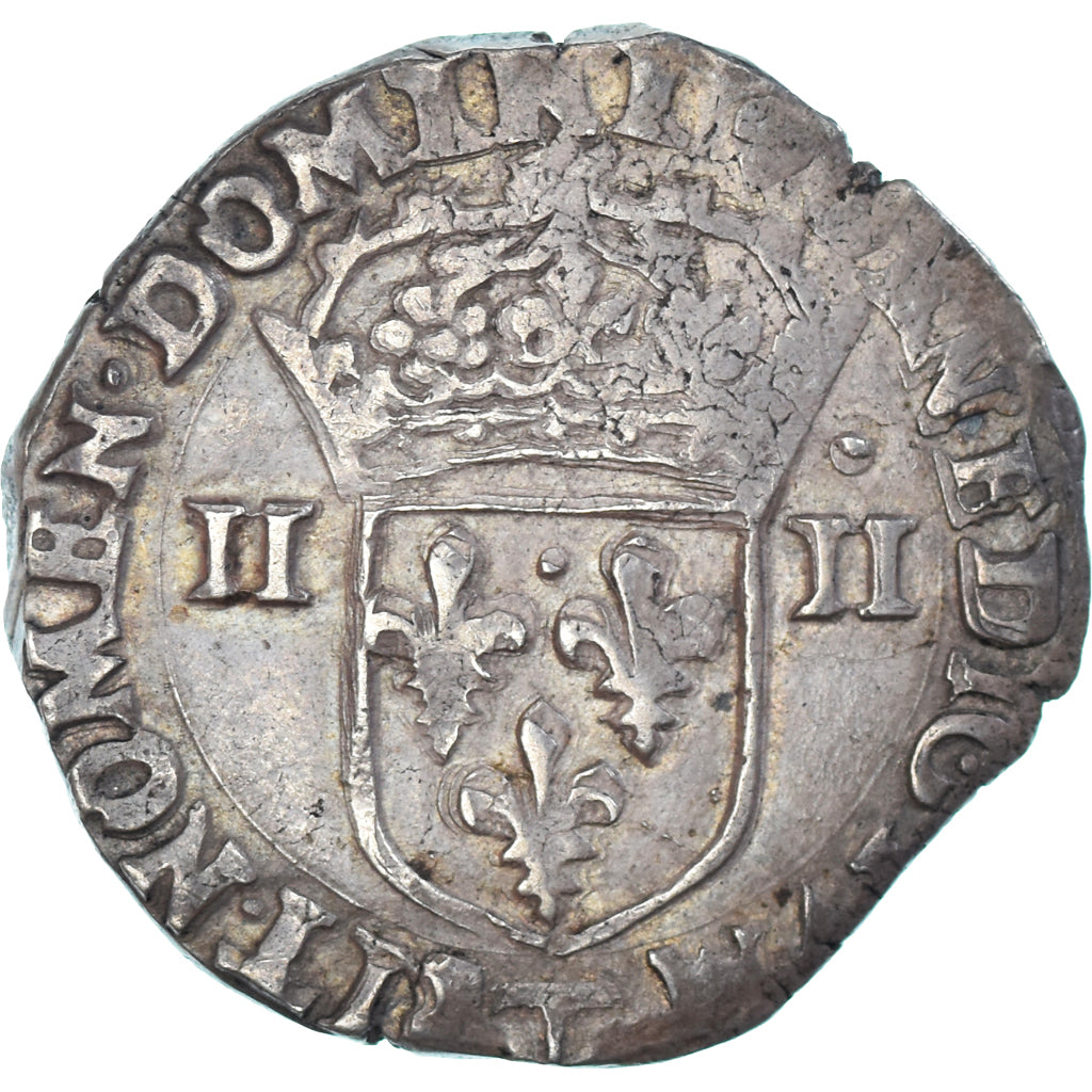 Moeda, França, Henri IV, 1/4 Ecu, 1602, Nantes, VF(30-35), Prata, Gadoury:597