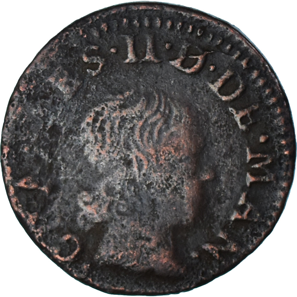Münze, Frankreich, CHARLES II DE GONZAGUE, Denier Tournois, 1654, Charleville