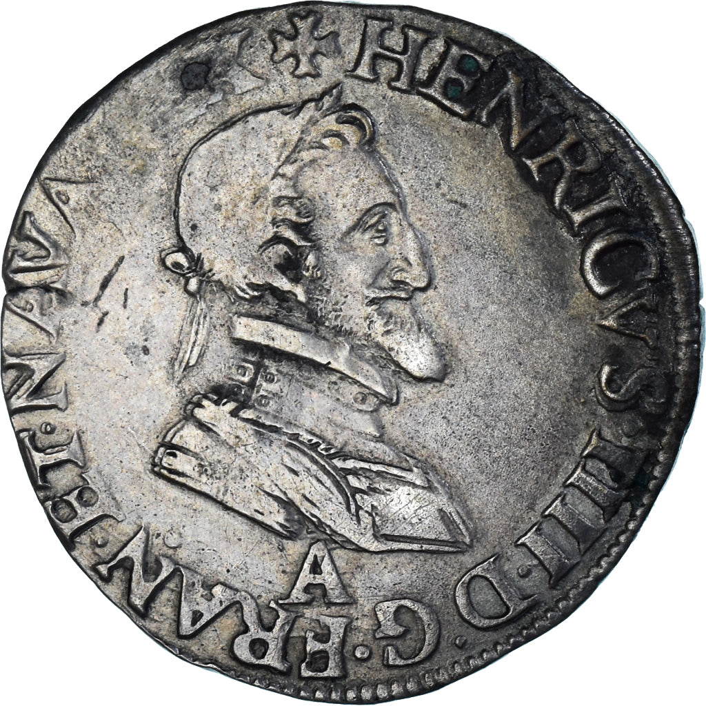 Coin, France, Henri IV, 1/2 Franc, 1602, Paris, VF(30-35), Silver, KM:14.1