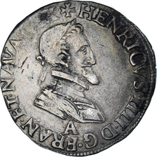 Coin, France, Henri IV, 1/2 Franc, 1602, Paris, VF(30-35), Silver, KM:14.1