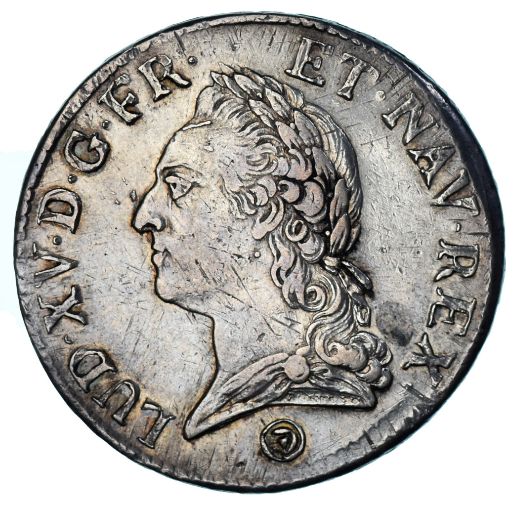 Moneta, Francja, Louis XV, Écu à la vieille tête, 1774, Perpignan, EF(40-45)