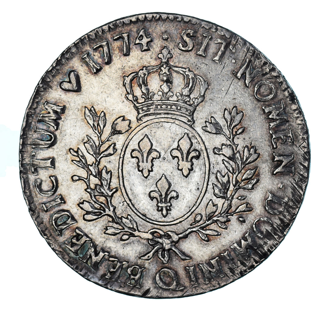 Moneta, Francja, Louis XV, Écu à la vieille tête, 1774, Perpignan, EF(40-45)