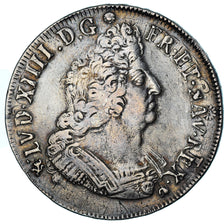 Moneda, Francia, Louis XIV, Ecu aux palmes, 1695, Rennes, réformé, BC+, Plata