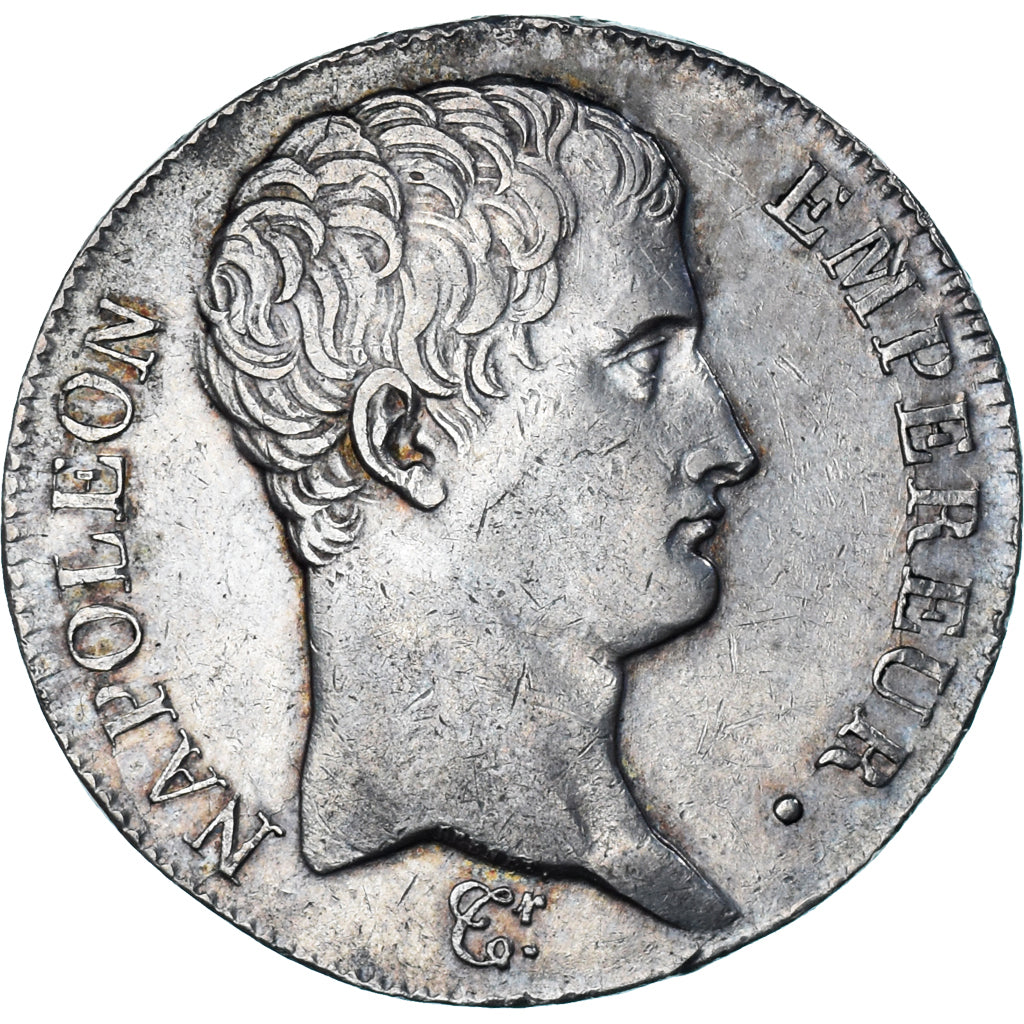 Moeda, França, Napoleon I, 5 Francs, AN 13, Toulouse, AU(50-53), Prata