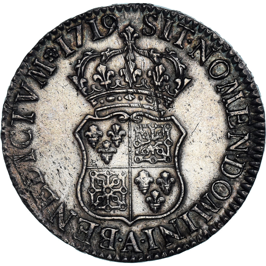 Coin, France, Louis XV, Écu de France-Navarre, 1719, Paris, EF(40-45), Silver
