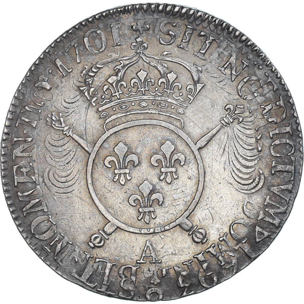 Coin, France, Louis XIV, Ecu aux Insignes, 1701, Paris, EF(40-45), Silver