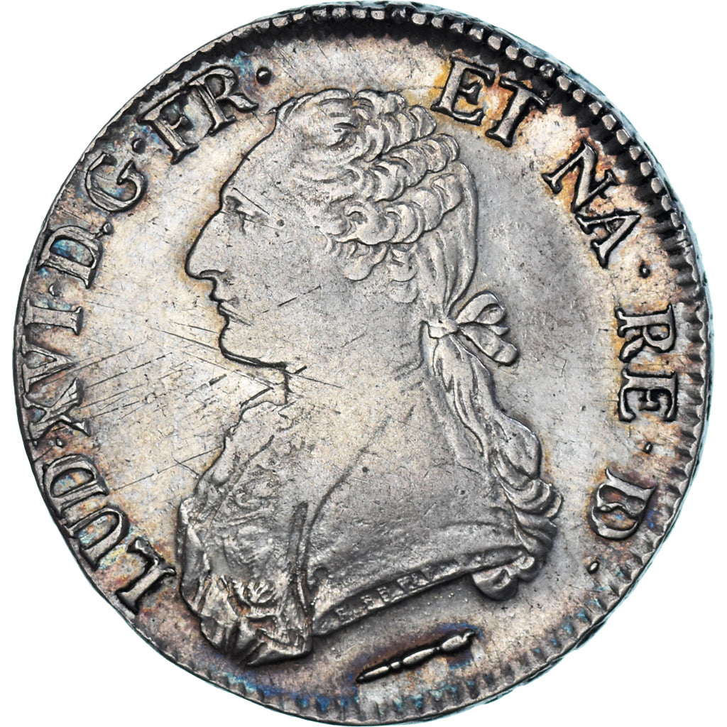 Francia, Louis XVI, Écu de Béarn aux branches d'olivier, 1786, Pau, Variety