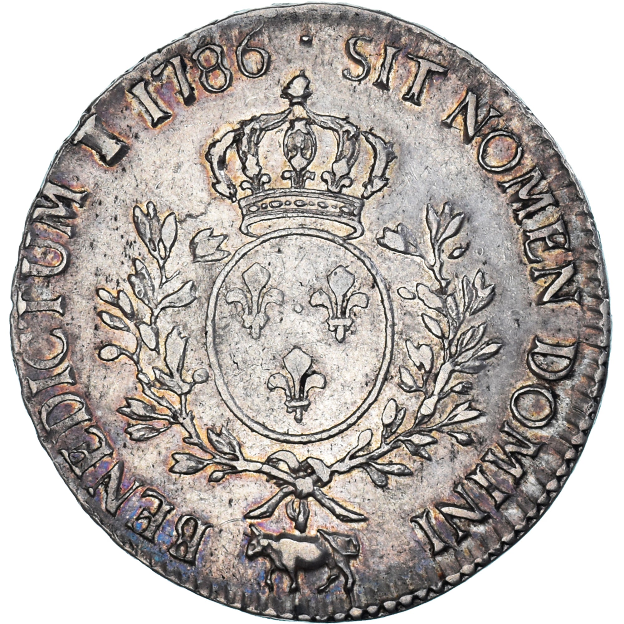 Francia, Louis XVI, Écu de Béarn aux branches d'olivier, 1786, Pau, Variety