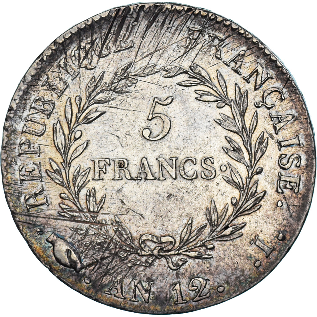 Moneda, Francia, Napoleon I, 5 Francs, An 12 (1804), Limoges, MBC, Plata