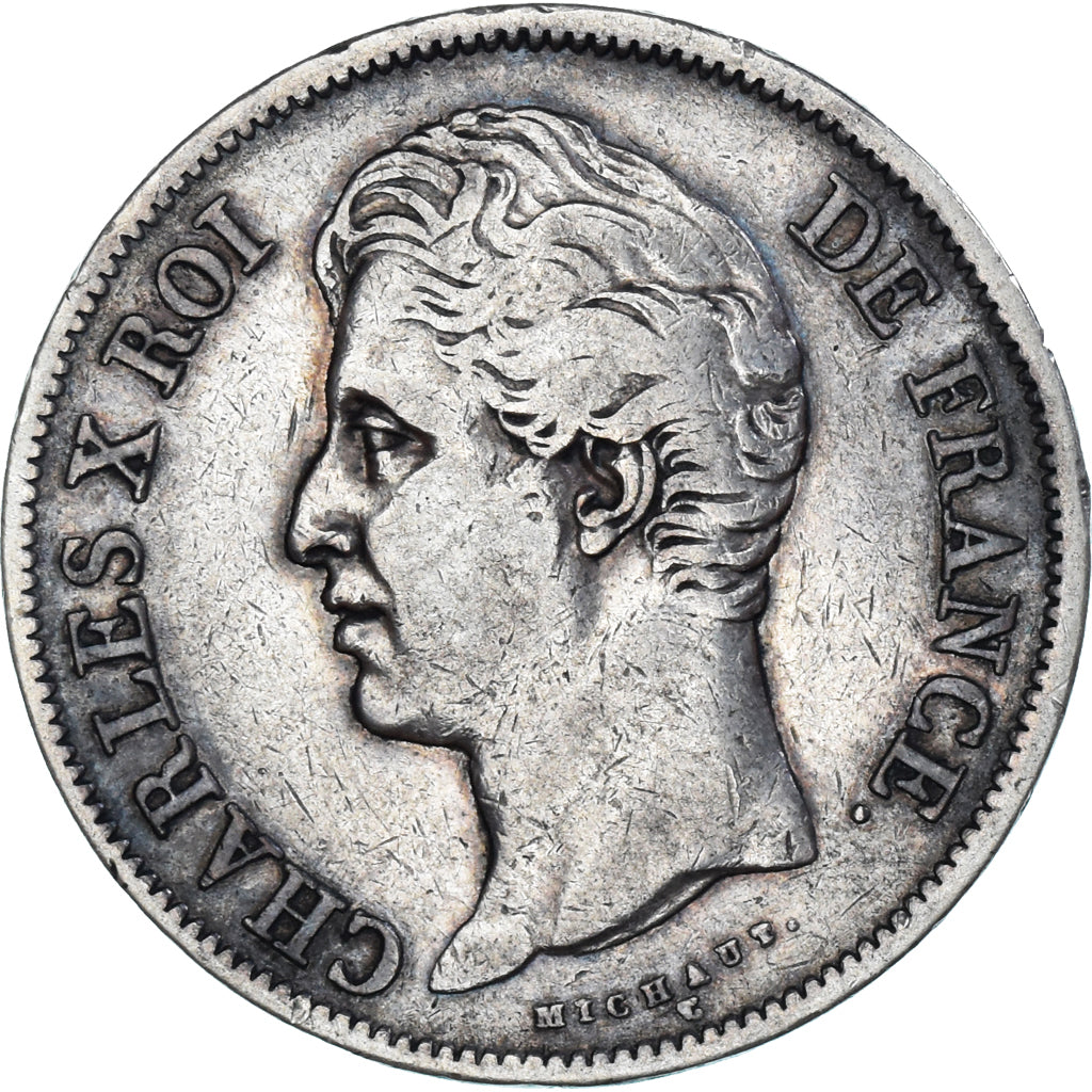Coin, France, Charles X, 5 Francs, 1828, Bordeaux, VF(30-35), Silver