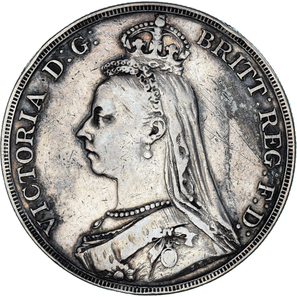 Coin, Great Britain, Victoria, Crown, 1889, VF(30-35), Silver, KM:765