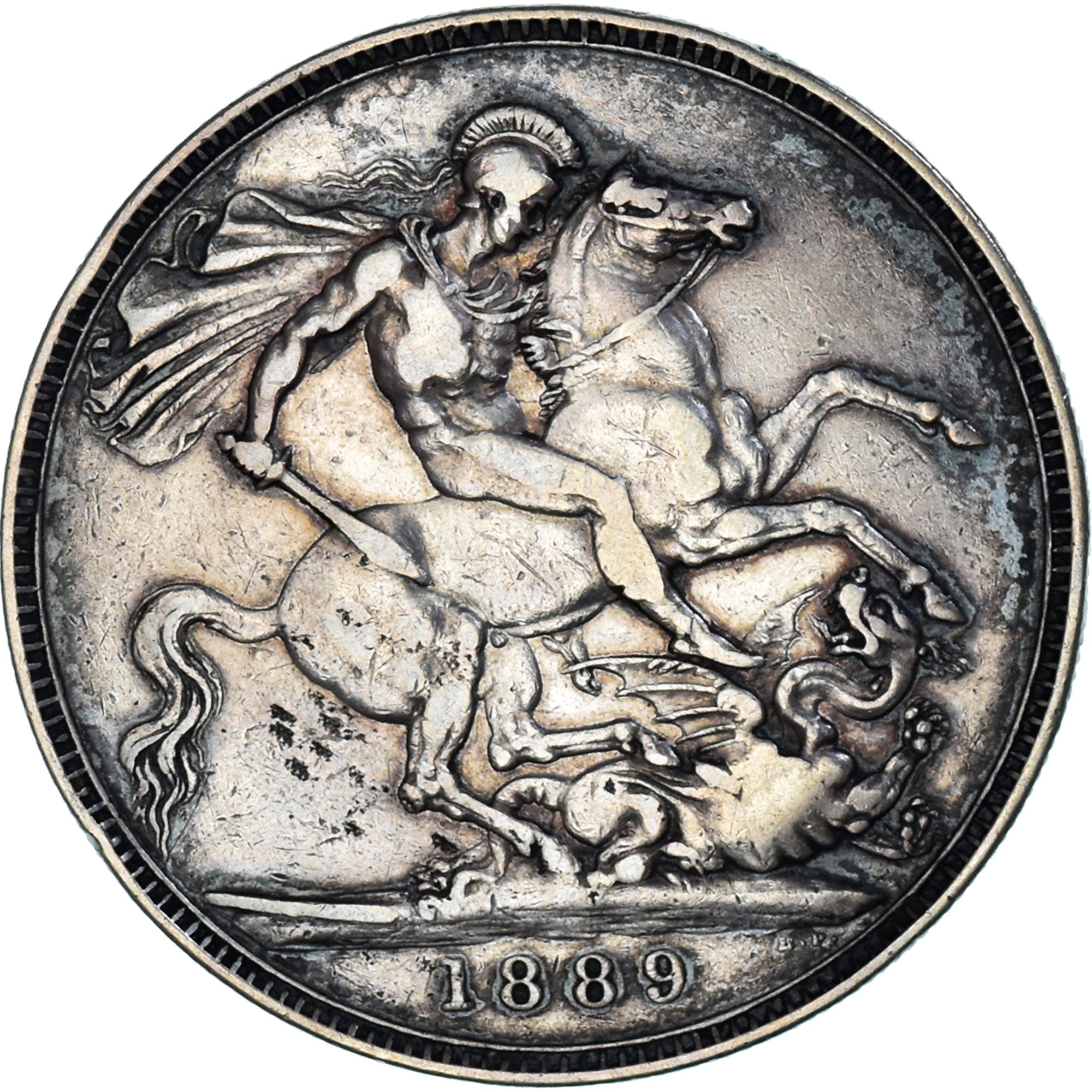 Coin, Great Britain, Victoria, Crown, 1889, VF(30-35), Silver, KM:765