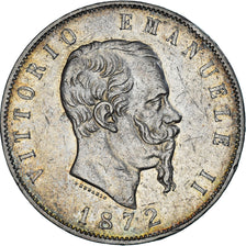 Coin, Italy, Vittorio Emanuele II, 5 Lire, 1872, Milan, AU(50-53), Silver