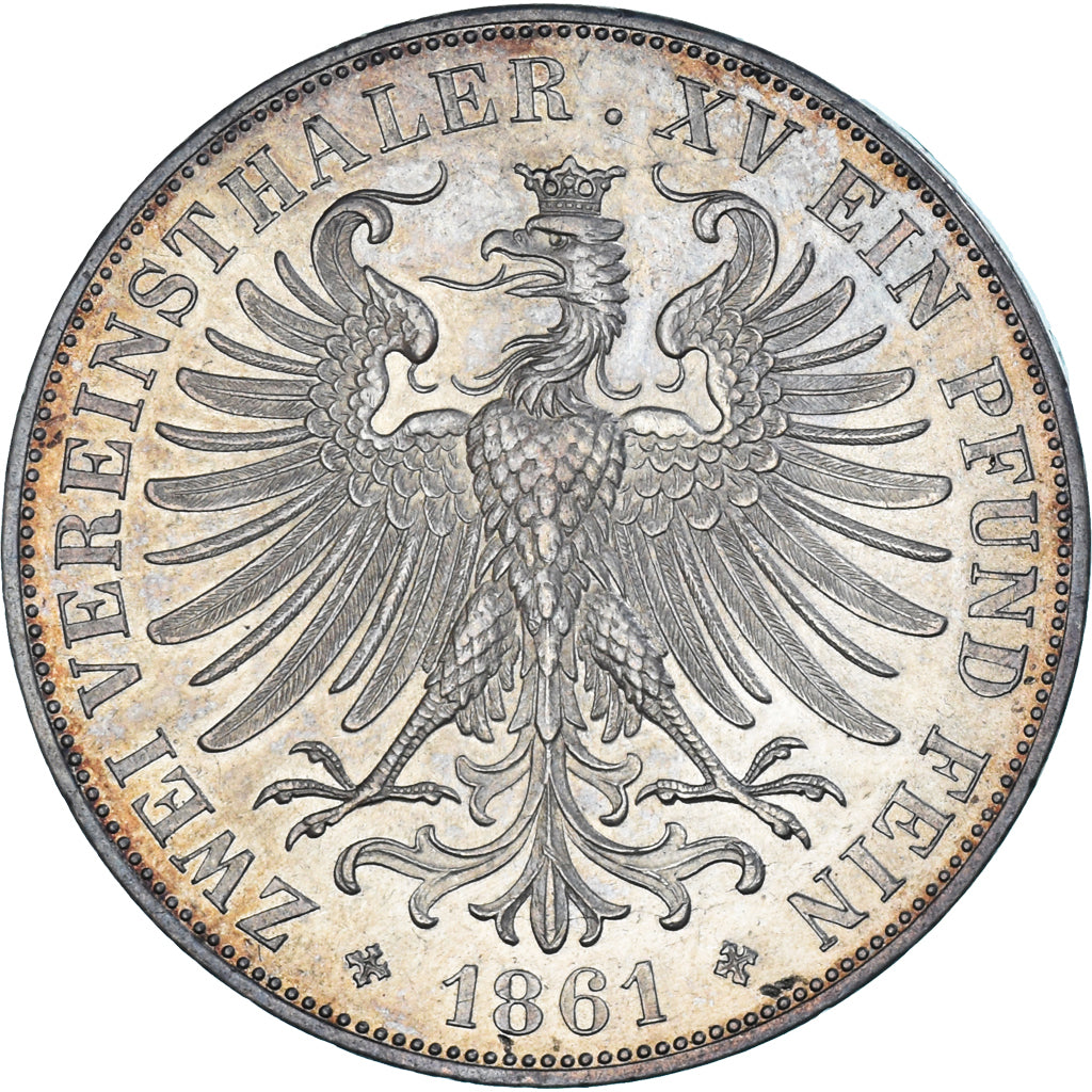 Coin, German States, FRANKFURT AM MAIN, 2 Thaler, 3-1/2 Gulden, 1861, Frankfurt
