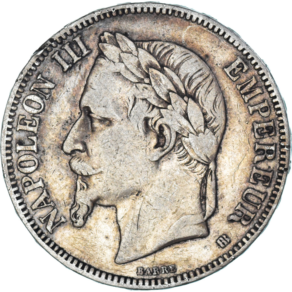 Coin, France, Napoleon III, 5 Francs, 1867, Strasbourg, VF(30-35), Silver
