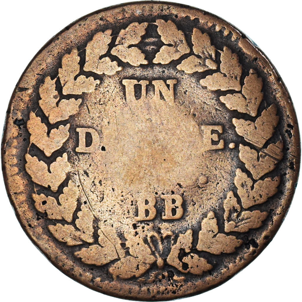 Moneta, Francia, Louis XVIII, Decime, Uncertain date, Strasbourg, Blocus de