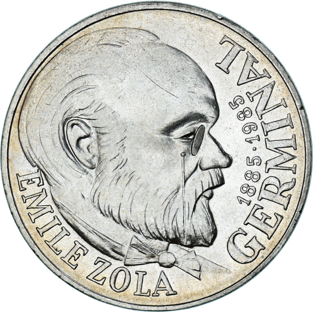 Coin, France, Emile Zola Germinal, 100 Francs, 1985, Paris, MS(60-62), Silver