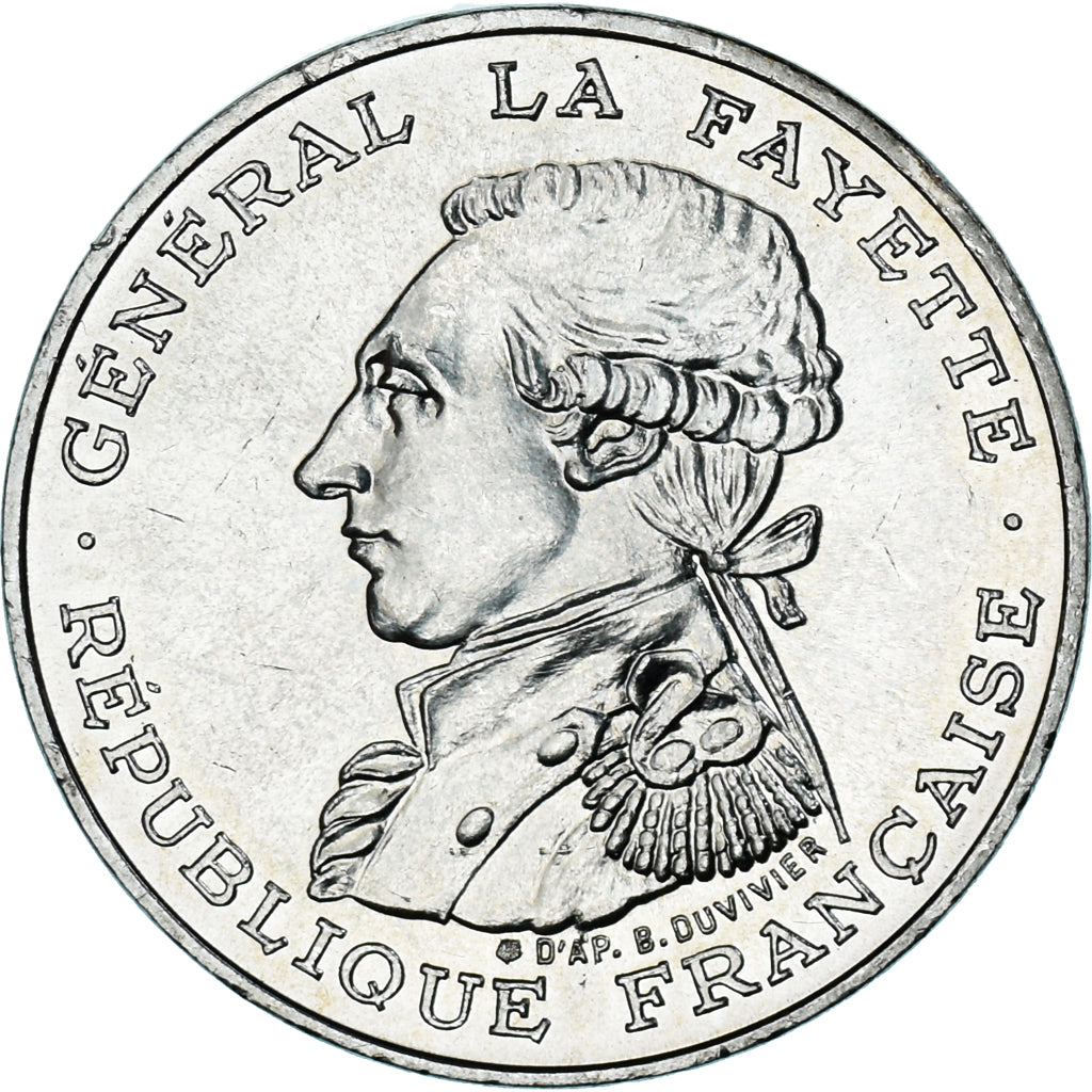 Coin, France, Lafayette, 100 Francs, 1987, Paris, MS(63), Silver, KM:962