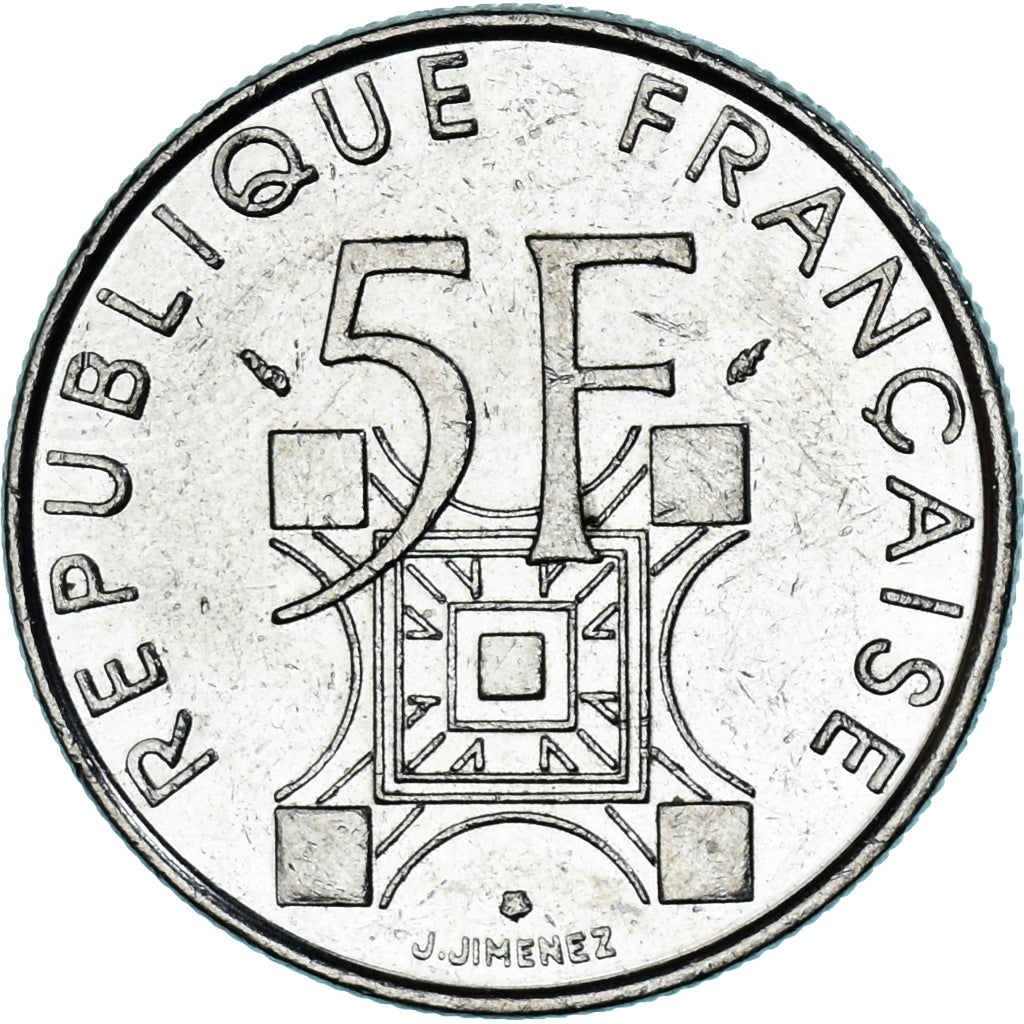 Moneda, Francia, Tour Eiffel, 5 Francs, 1989, Paris, EBC, Níquel recubierto de