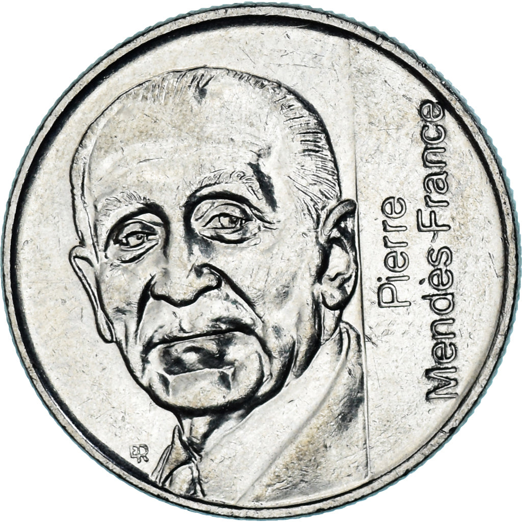 Moneda, Francia, Mendès France, 5 Francs, 1992, Paris, EBC, Níquel recubierto