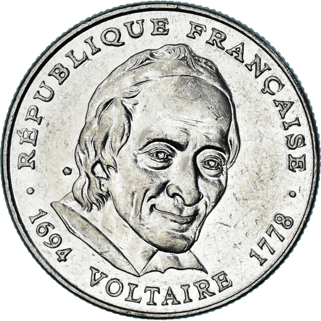 Monnaie, France, Voltaire, 5 Francs, 1994, Paris, SUP, Nickel Clad