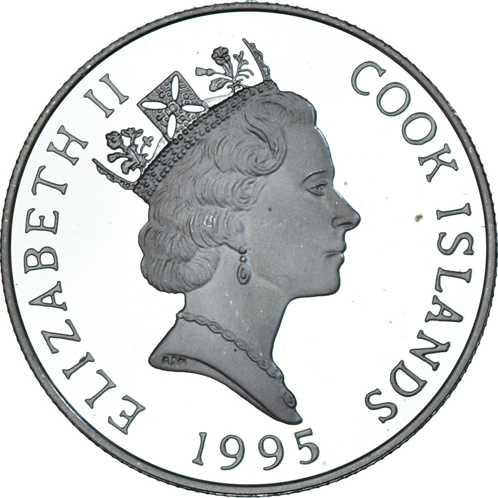 Coin, Cook Islands, Elizabeth II, Endangered Wildlife, 5 Dollars, 1995, MS(64)