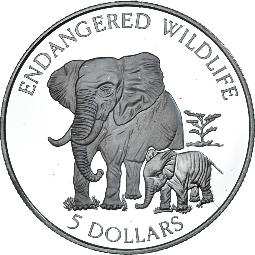 Coin, Cook Islands, Elizabeth II, Endangered Wildlife, 5 Dollars, 1995, MS(64)