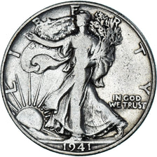 Coin, United States, Walking Liberty, Half Dollar, 1941, Denver, VF(20-25)