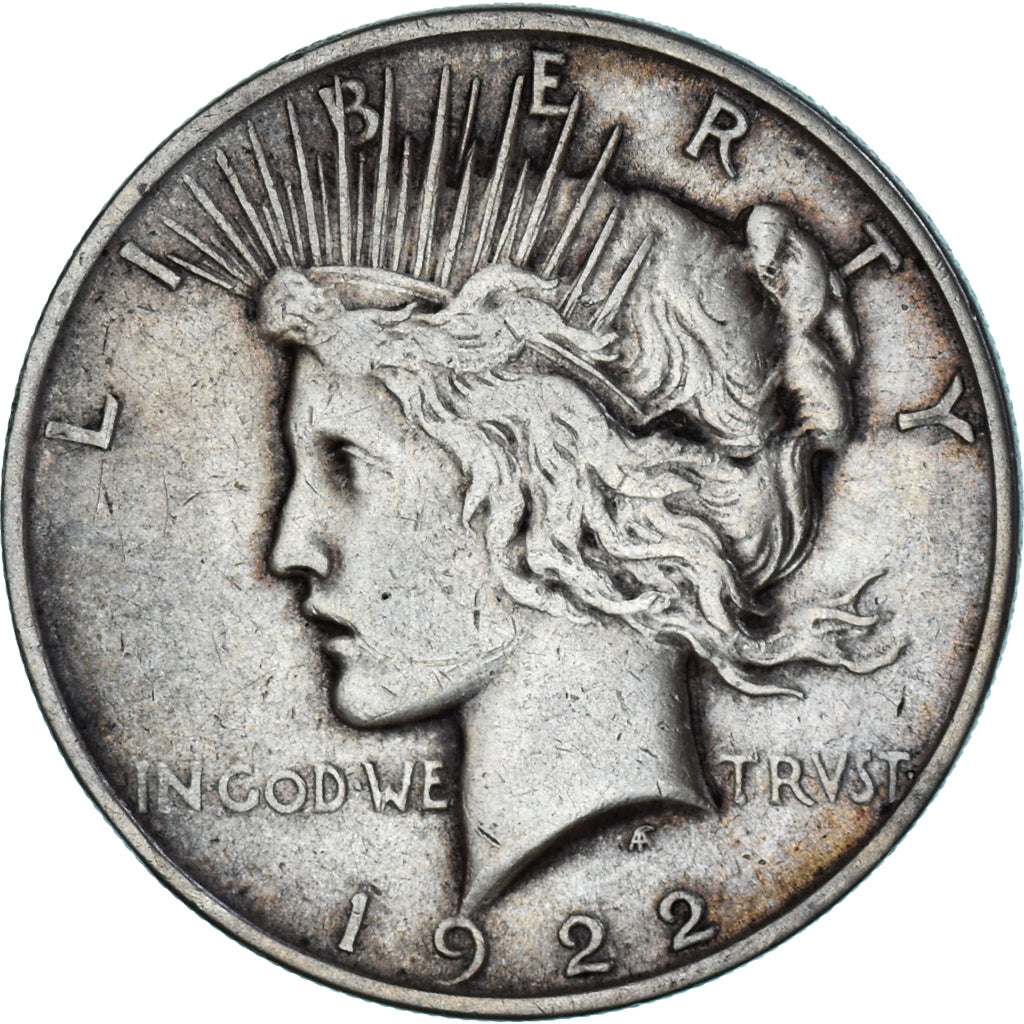 Coin, United States, Peace, Dollar, 1922, Philadelphia, VF(30-35), Silver