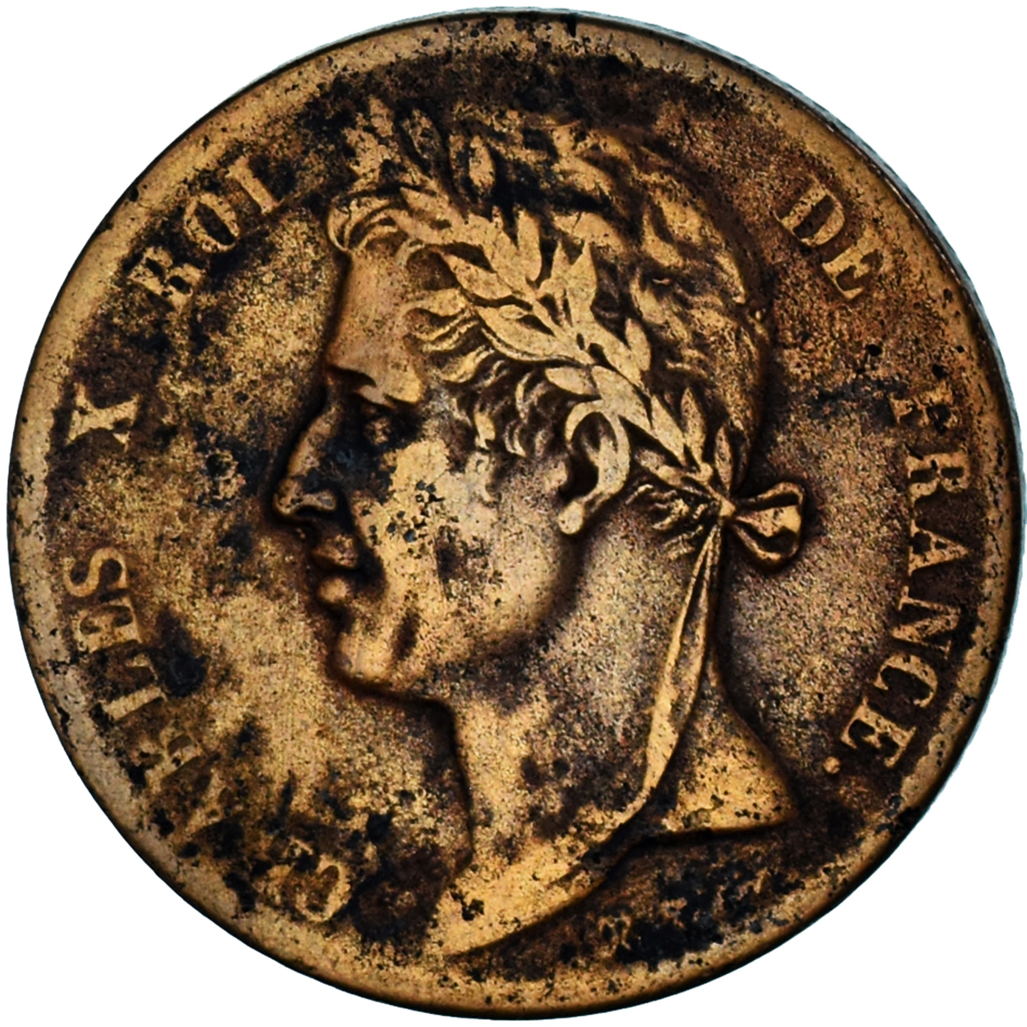 Coin, FRENCH COLONIES, Charles X, 5 Centimes, 1827, La Rochelle, VF(30-35)