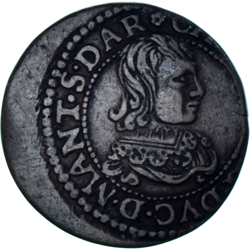 Moneta, Francja, CHARLES II DE GONZAGUE, Double Tournois, 1639, Charleville