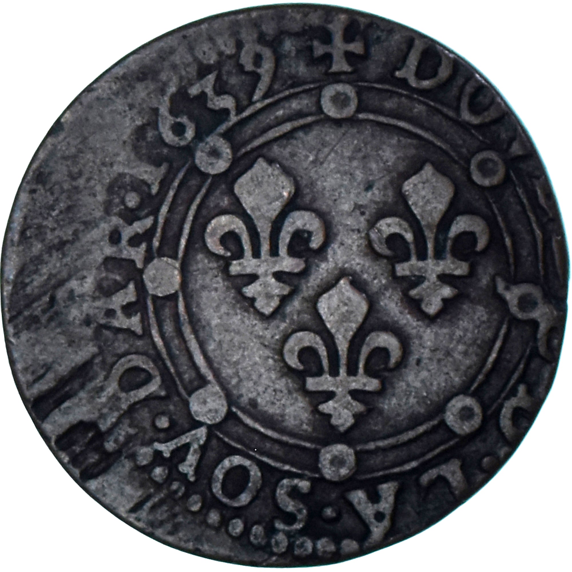 Moneta, Francja, CHARLES II DE GONZAGUE, Double Tournois, 1639, Charleville