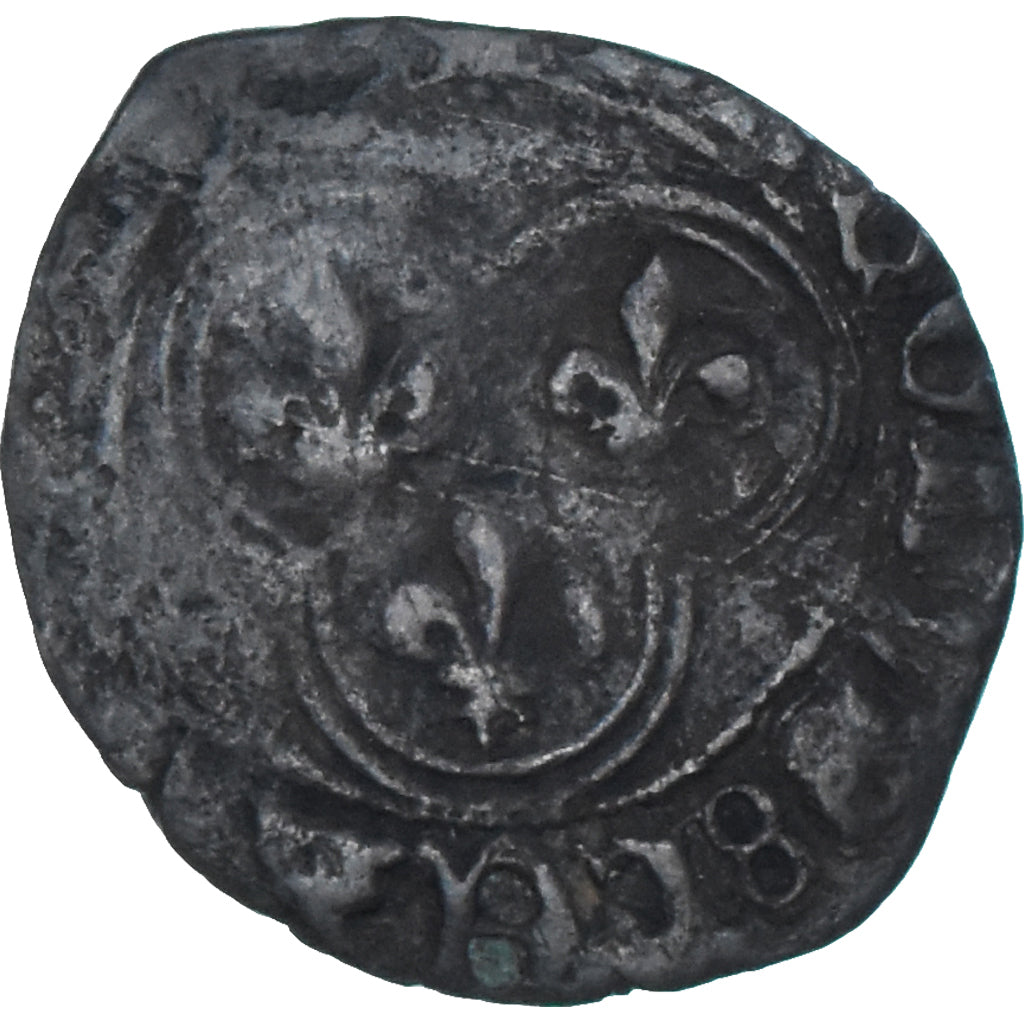 Munten, Frankrijk, Charles VIII, Double Tournois, 1483-1498, FR+, Billon
