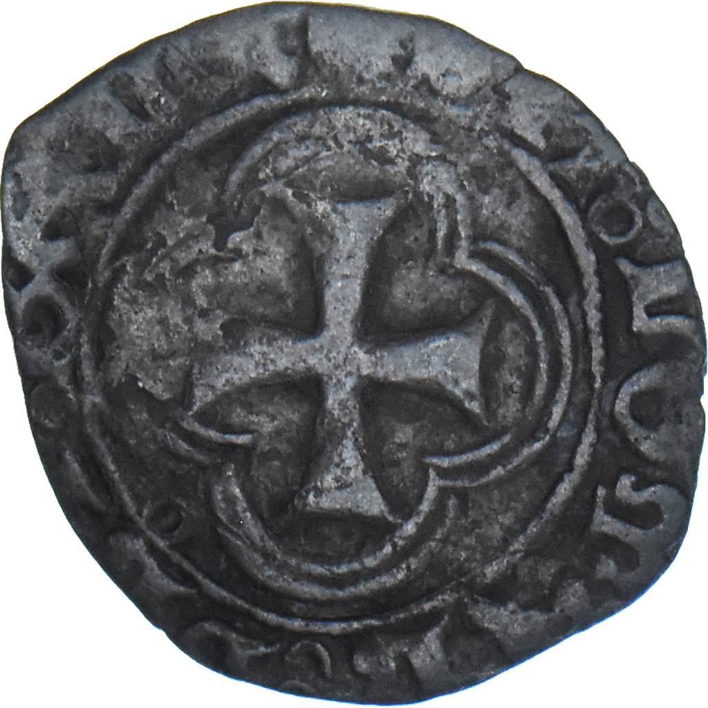 Munten, Frankrijk, Charles VIII, Double Tournois, 1483-1498, FR+, Billon