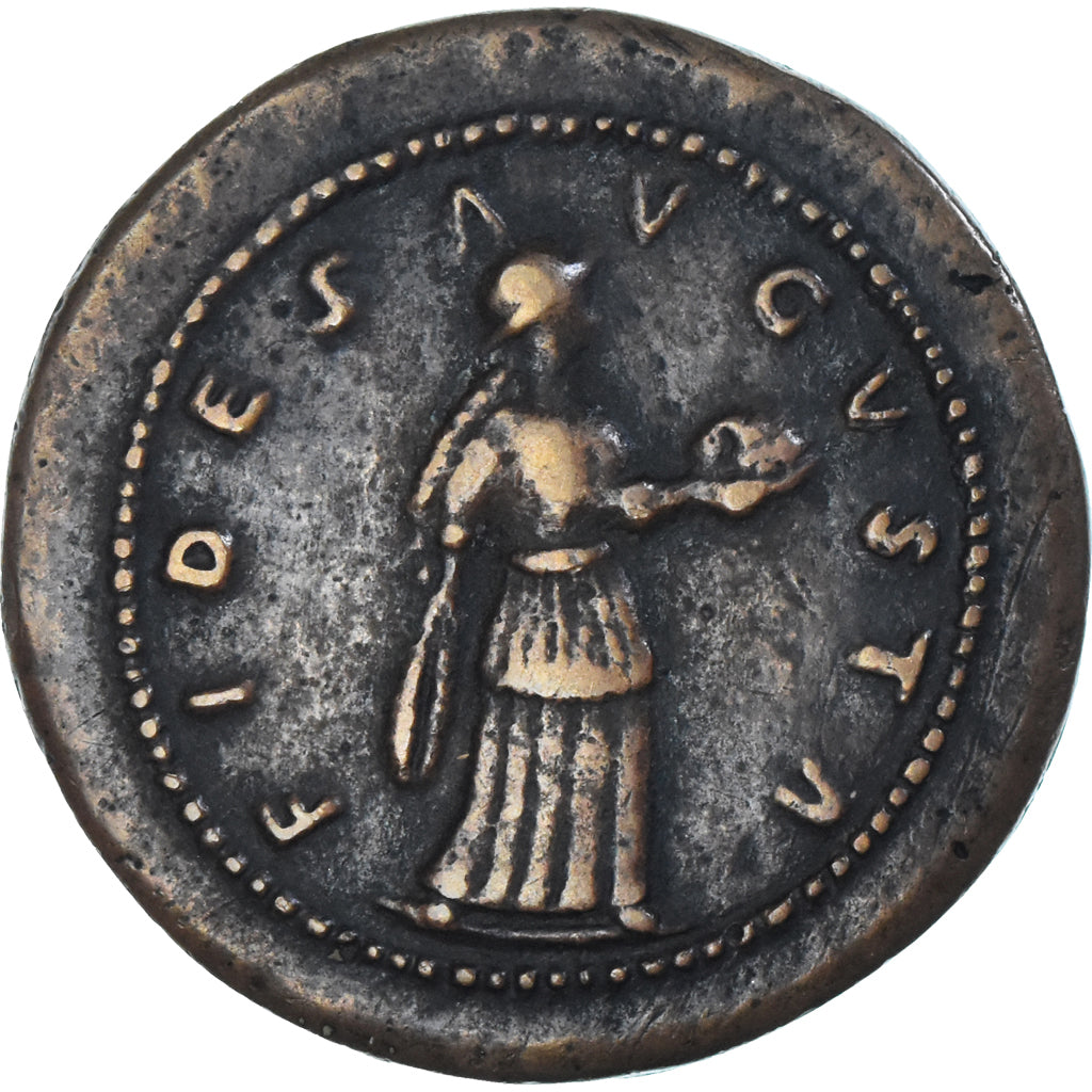 Coin, Plotina, Sestertius, Imitation, EF(40-45), Bronze