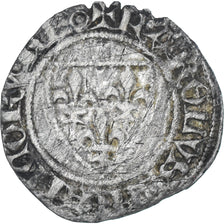 Coin, France, Charles VI, 1/2 Guénar, 1380-1422, VF(30-35), Billon