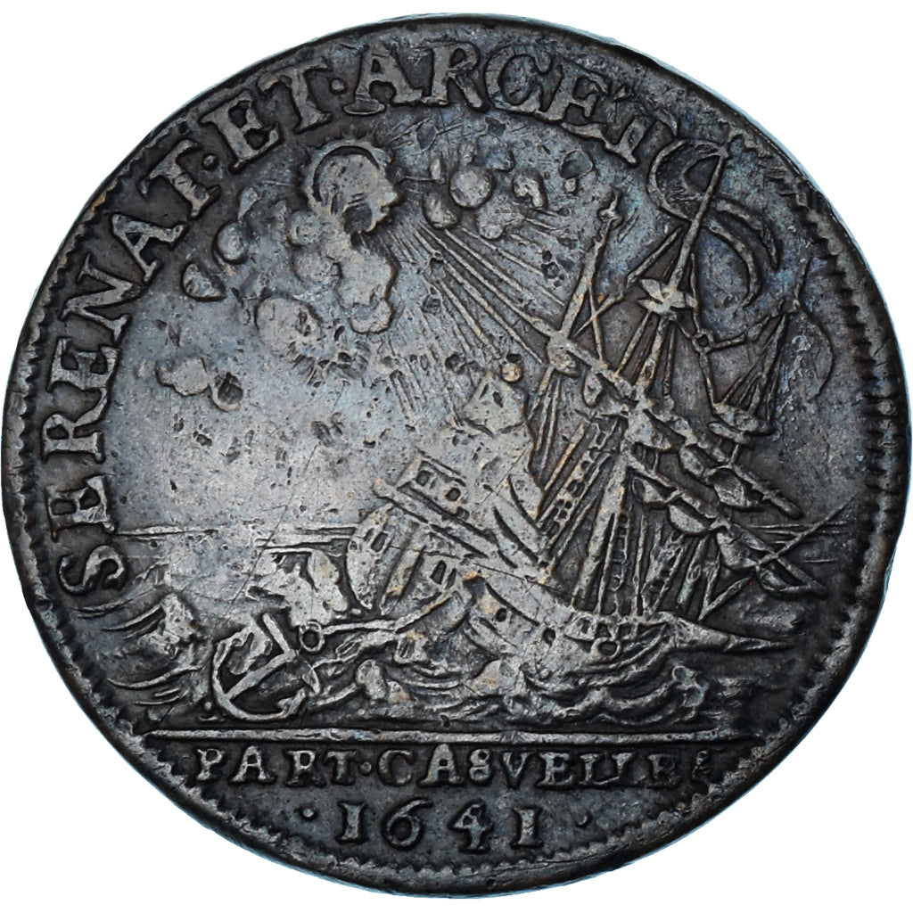 France, Token, Cardinal de Richelieu, 1641, EF(40-45), Copper, Feuardent:9019